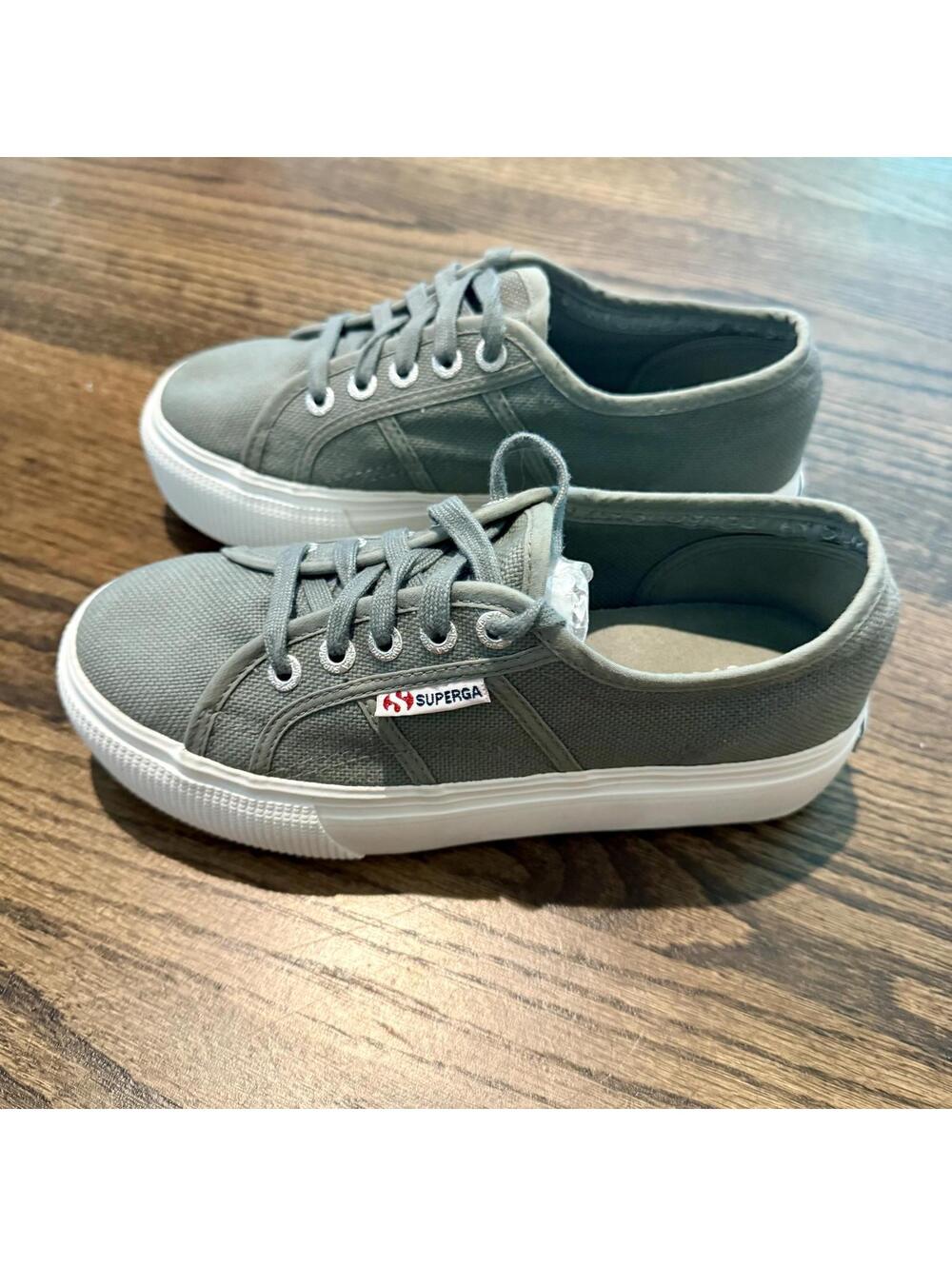SUPERGA Iron Grey Platform Sneakers US 6 EU 36